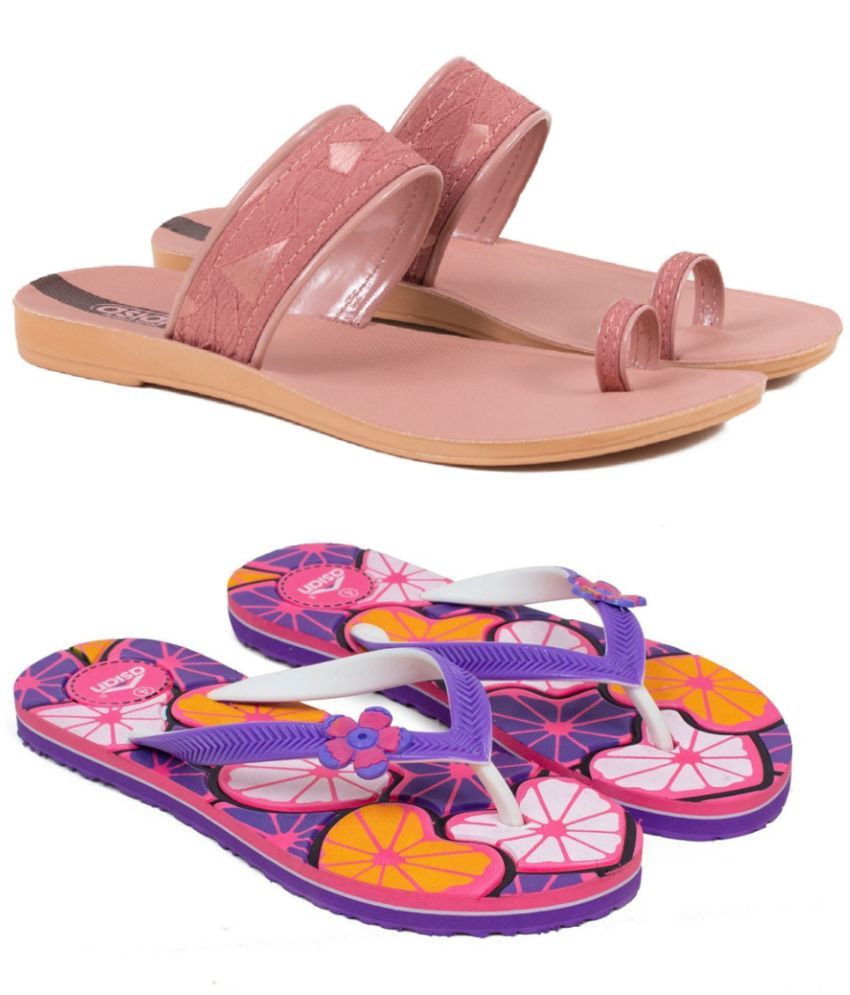     			ASIAN Pink Women's Flip Flop