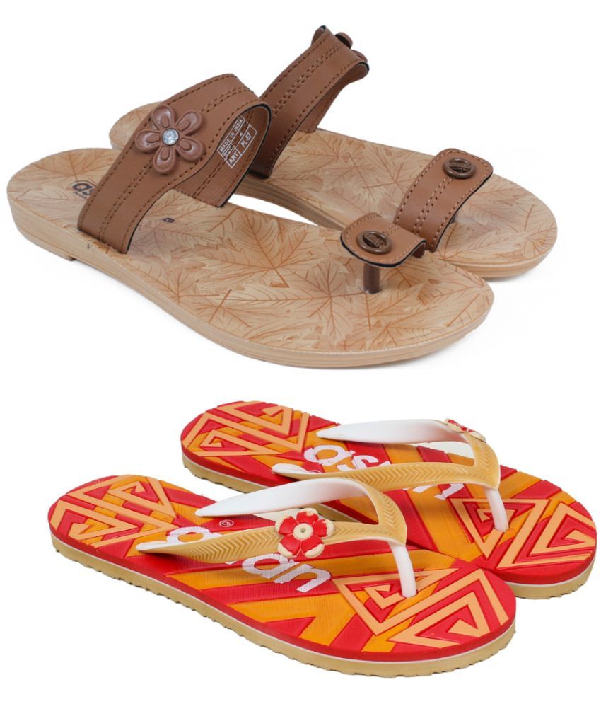     			ASIAN Red Women's Flip Flop