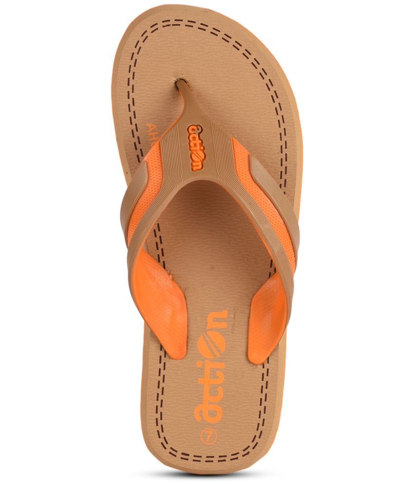     			Action Beige Men's Thong Flip Flop