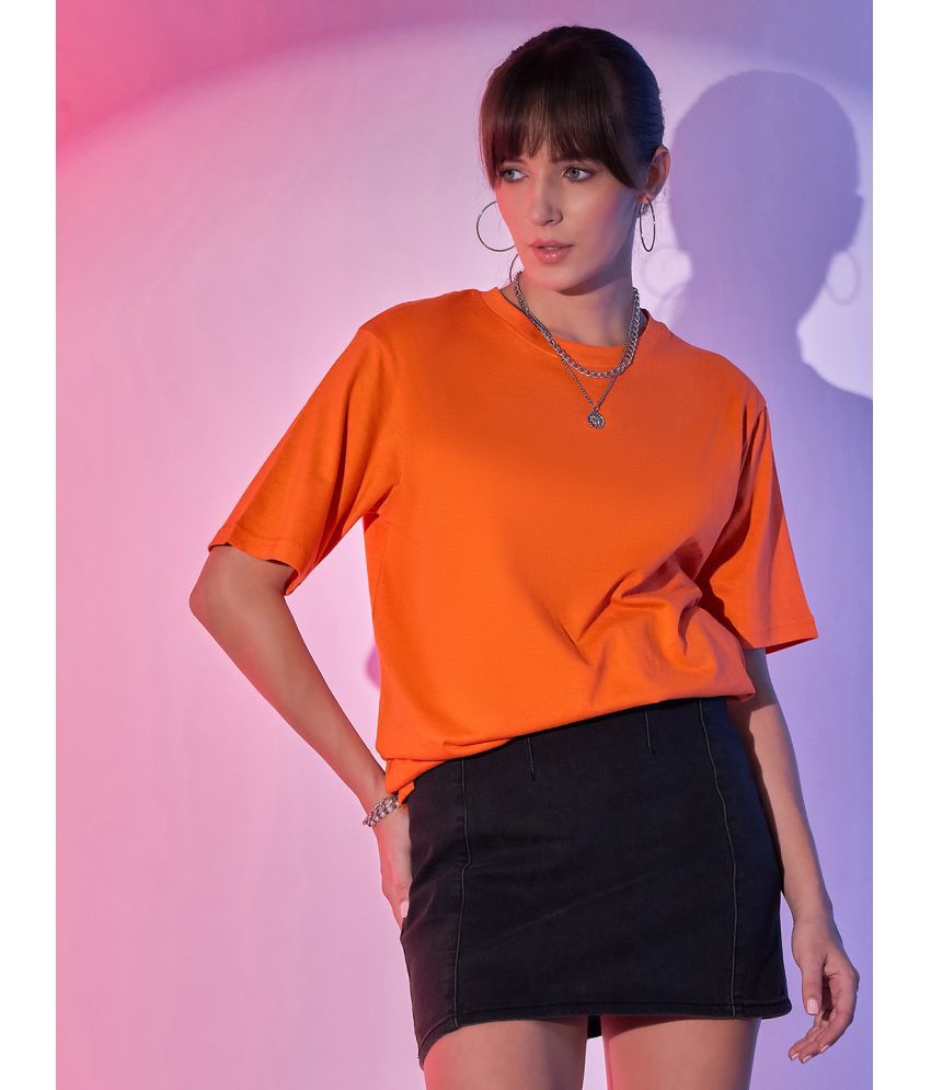     			BuyNewTrend Orange Cotton Women's T-Shirt ( Pack of 1 )