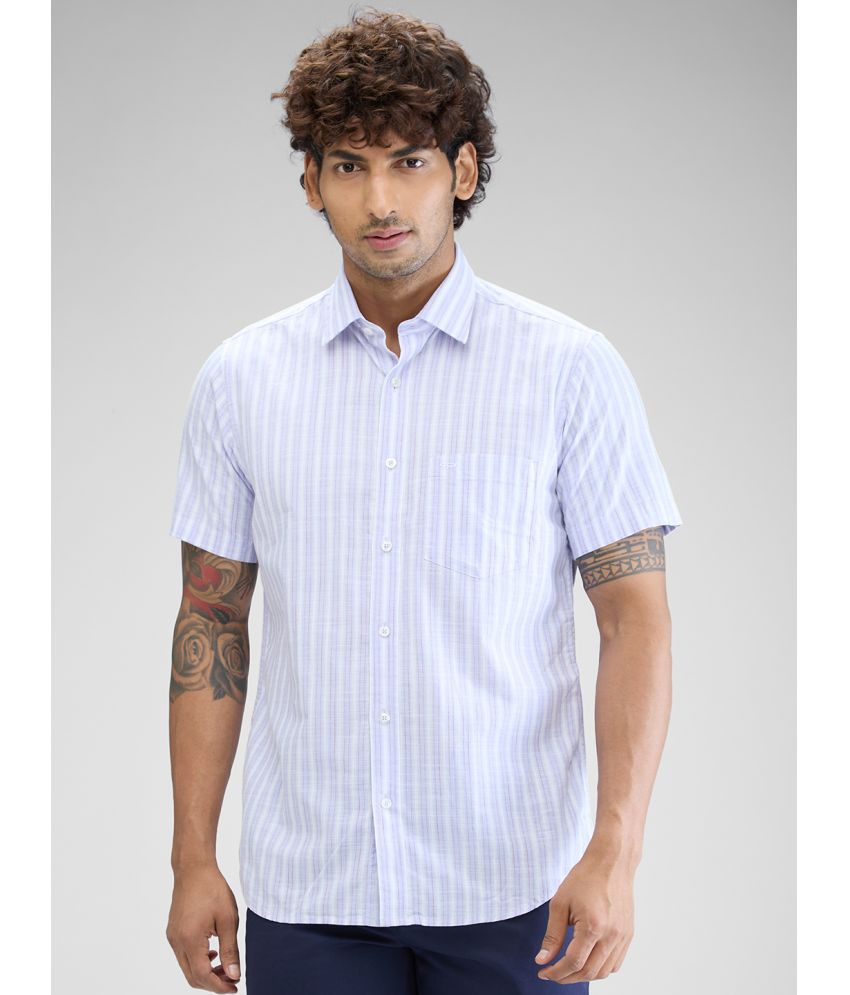    			Colorplus 100% Cotton Regular Fit Striped Half Sleeves Men's Casual Shirt - Purple ( Pack of 1 )