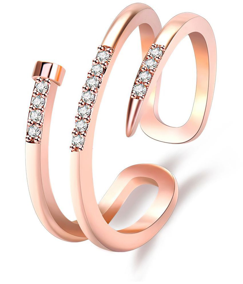     			FASHION FRILL Rose Gold Rings ( Pack of 1 )