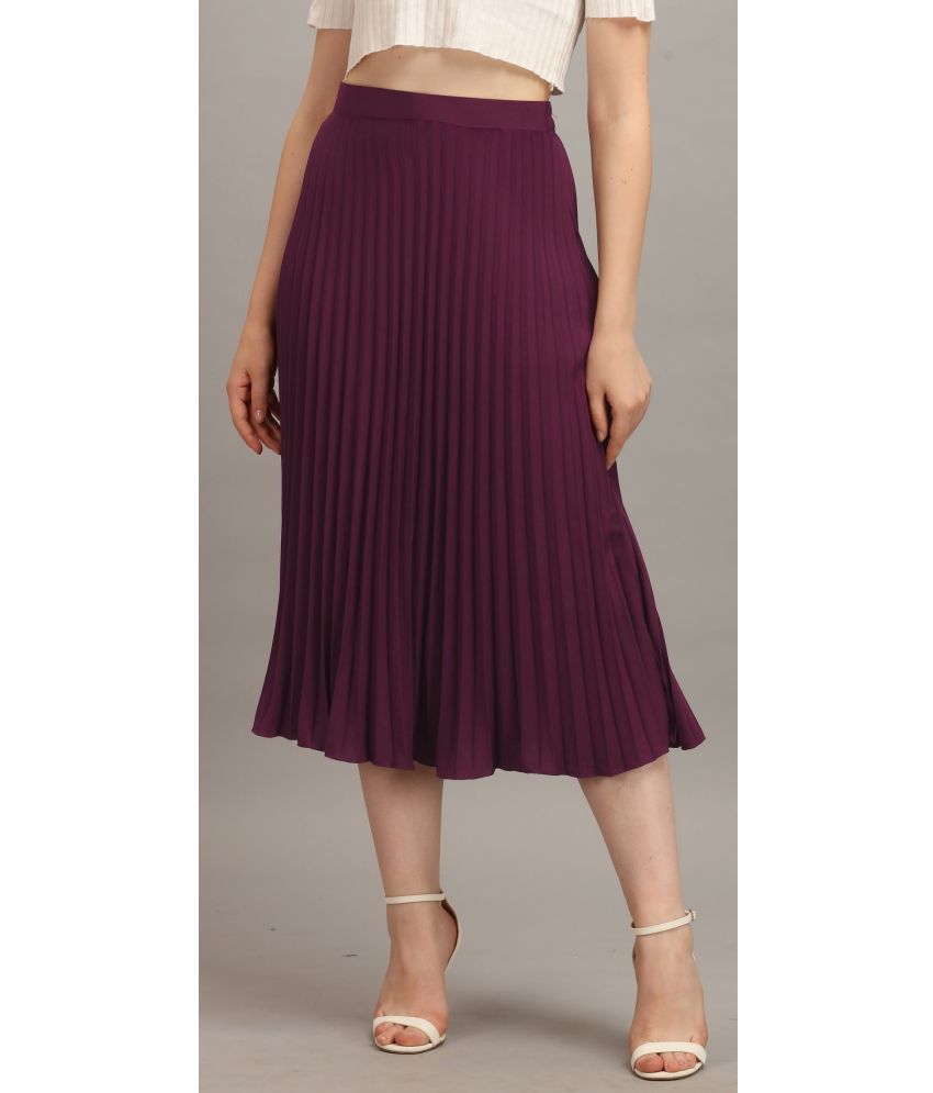     			JASH CREATION Purple Polyester Women's Flared Skirt ( Pack of 1 )