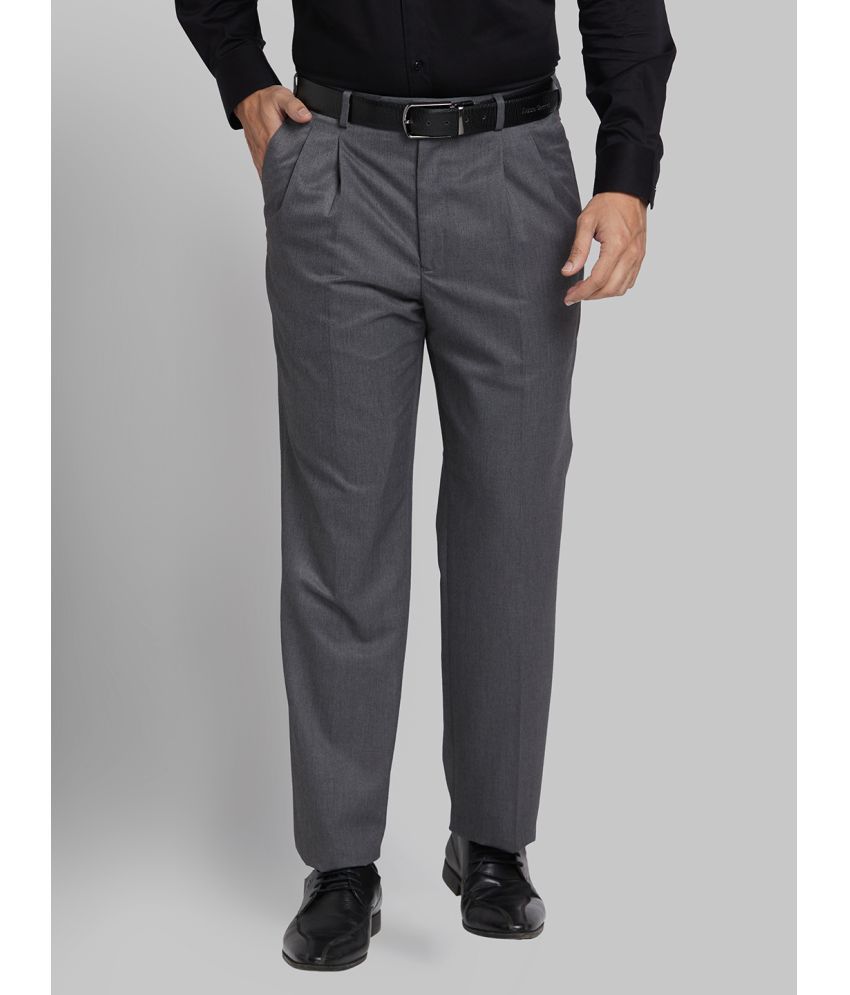     			Park Avenue Regular Pleated Men's Formal Trouser - Grey ( Pack of 1 )
