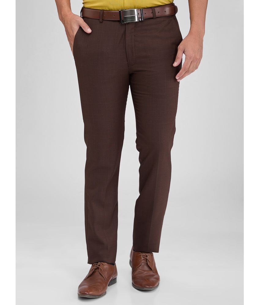     			Park Avenue Slim Flat Men's Formal Trouser - Brown ( Pack of 1 )