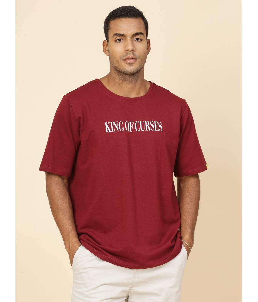     			Rigo Pack of 1 Cotton Blend Oversized Fit Men's T-Shirt ( Maroon )