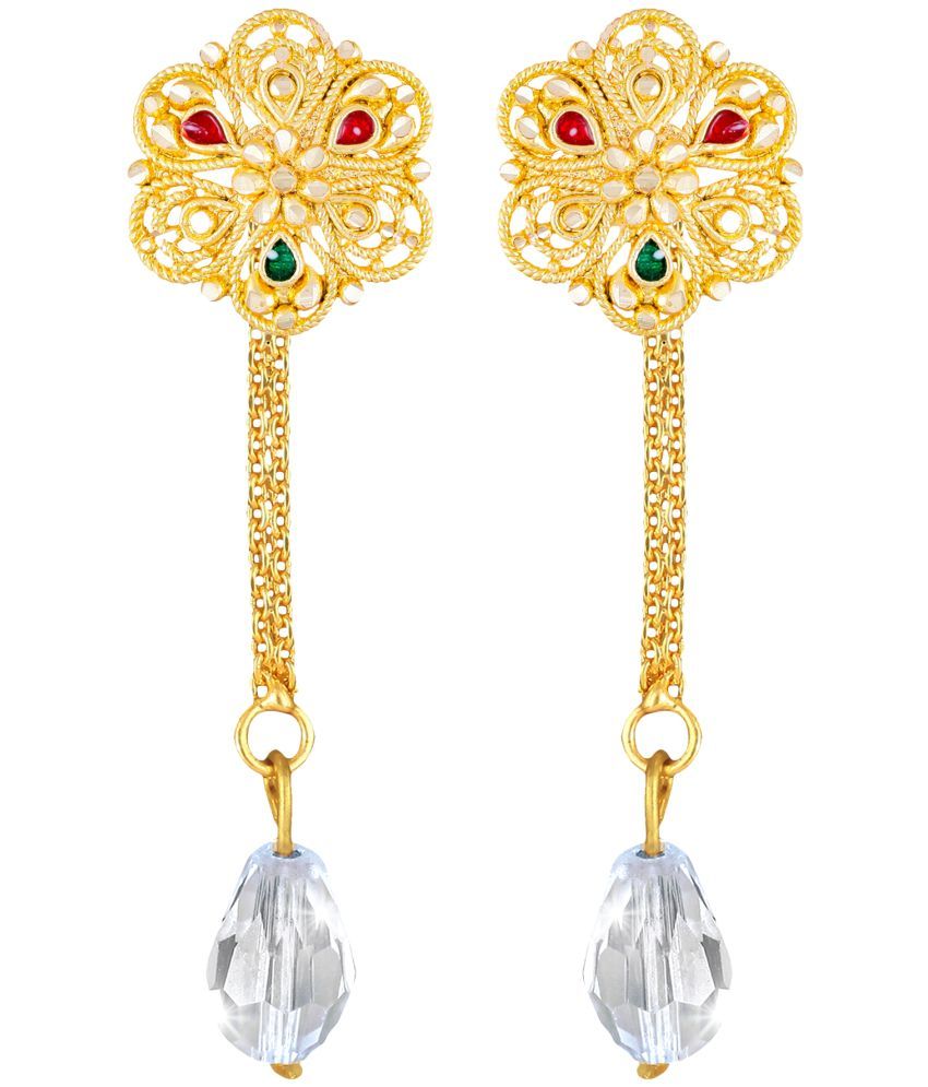     			Vighnaharta Golden Drop Earrings ( Pack of 1 )