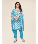 Anand Unstitched Crepe Printed Dress Material - Blue ( Pack of 1 )