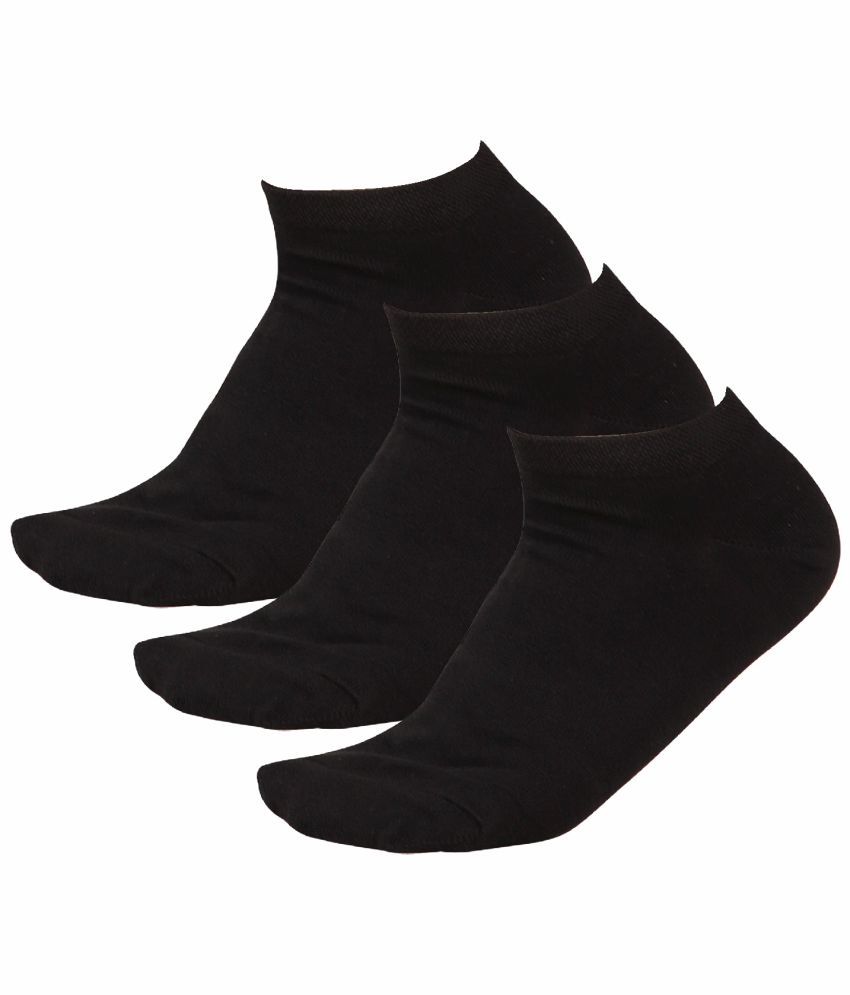     			Bodycare Cotton Blend Men's Solid Black Ankle Length Socks ( Pack of 3 )