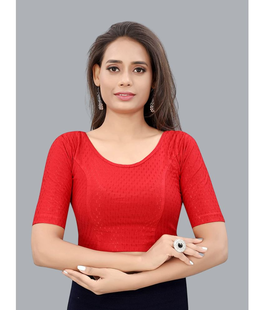     			Bulbul Red Readymade without Pad Lycra Women's Blouse ( Pack of 1 )