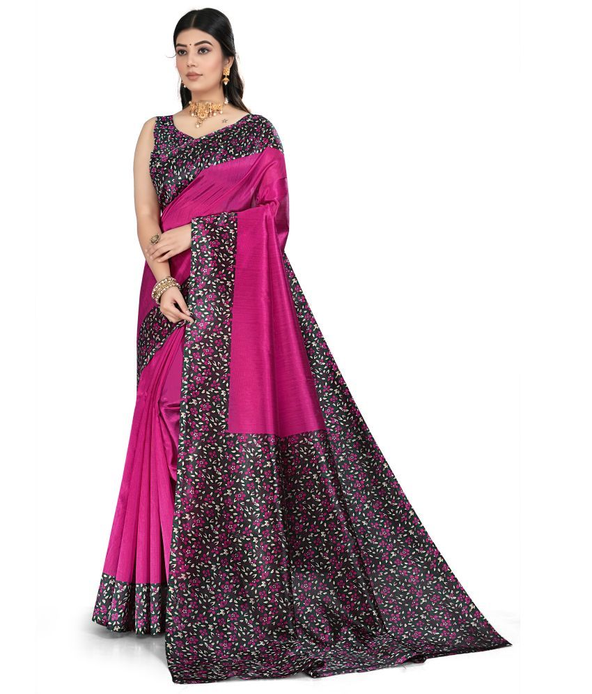     			Chashni Silk Blend Printed Saree With Blouse Piece - Multicolour ( Pack of 1 )