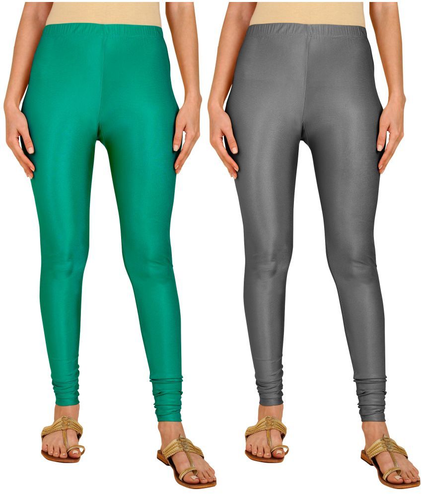     			Colorscube - Grey,Sea Green Lycra Women's Churidar ( Pack of 2 )