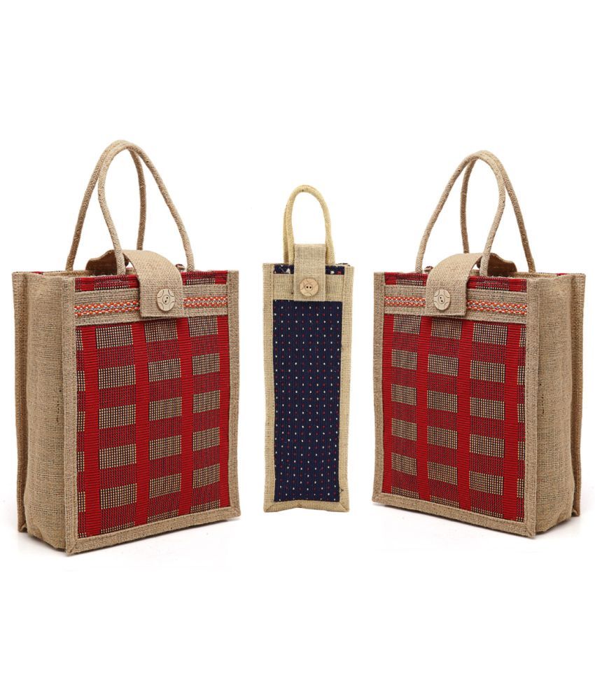     			ENSAC Brown Jute Handheld