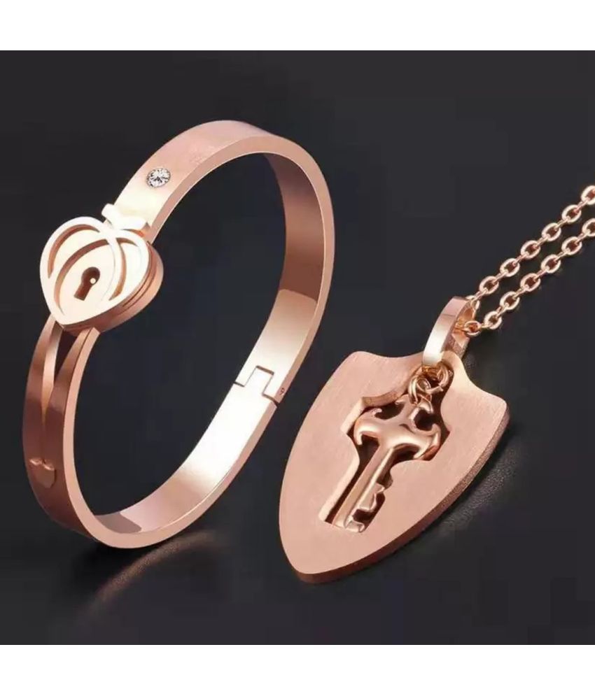     			FASHION FRILL Rose Gold Bracelet ( Pack of 2 )