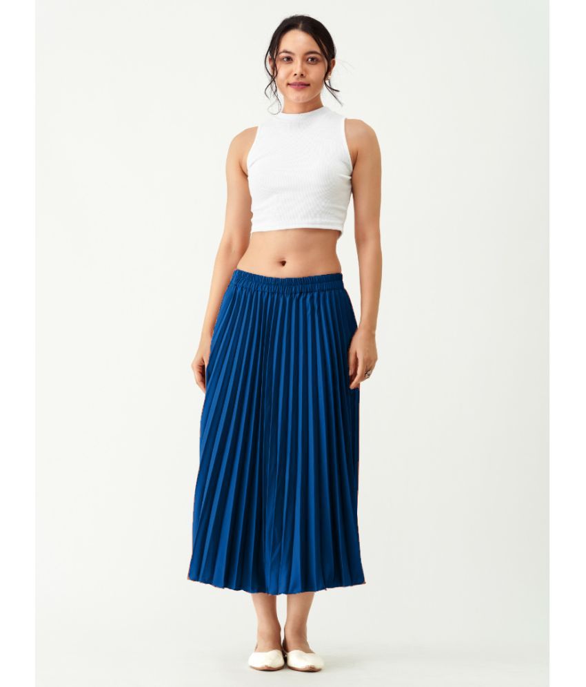     			Femvy Blue Crepe Women's Flared Skirt ( Pack of 1 )