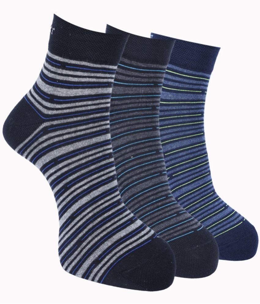     			Force NXT Cotton Blend Men's Striped Multicolor Ankle Length Socks ( Pack of 3 )