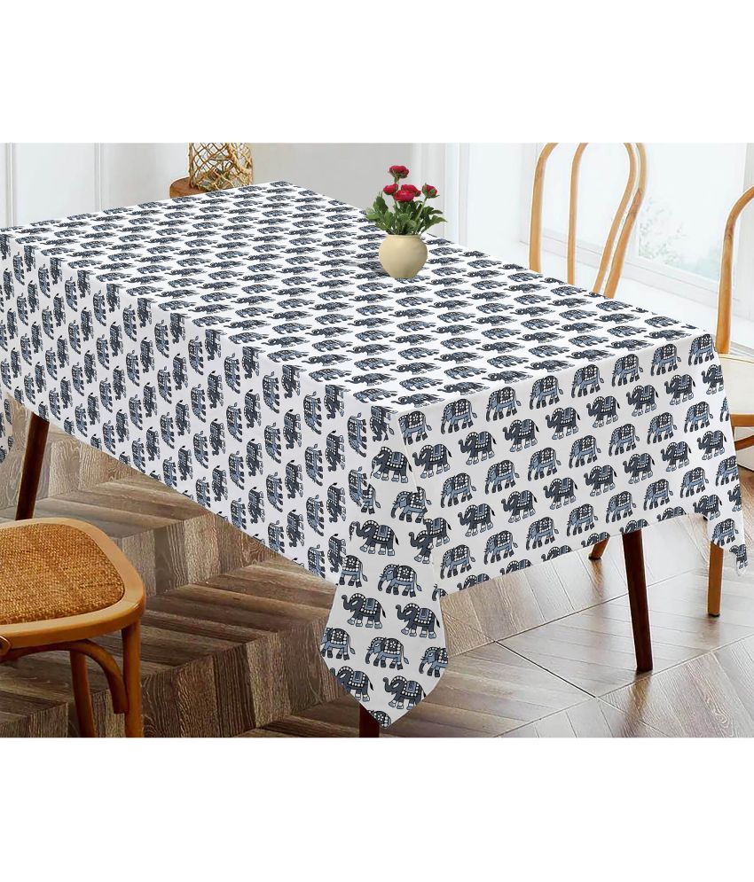     			Oasis Hometex Printed Cotton 4 Seater Rectangle Table Cover ( 152 x 138 ) cm Pack of 1 Gray