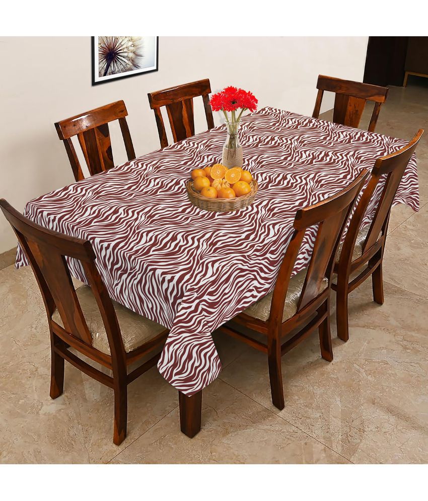     			Oasis Hometex Printed Cotton 6 Seater Rectangle Table Cover ( 178 x 152 ) cm Pack of 1 Brown