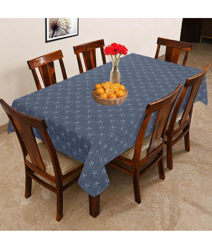     			Oasis Hometex Printed Cotton 6 Seater Rectangle Table Cover ( 178 x 152 ) cm Pack of 1 Blue