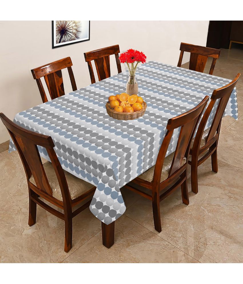     			Oasis Hometex Printed Cotton 6 Seater Rectangle Table Cover ( 178 x 152 ) cm Pack of 1 Gray