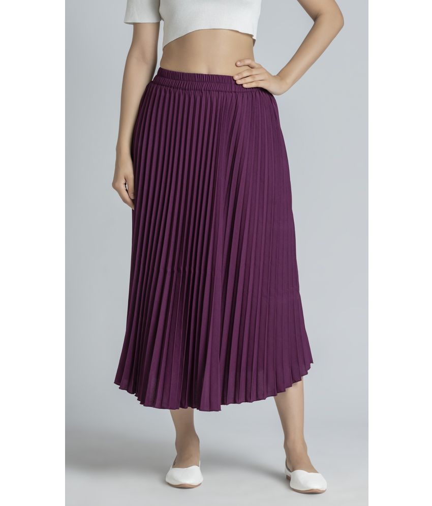     			RAIYANI FASHION Purple Polyester Women's Flared Skirt ( Pack of 1 )