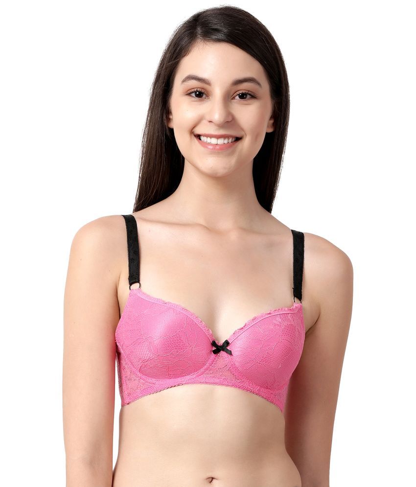     			Susie Fluorescent Pink Lace Lightly Padded Women's T-Shirt Bra ( Pack of 1 )