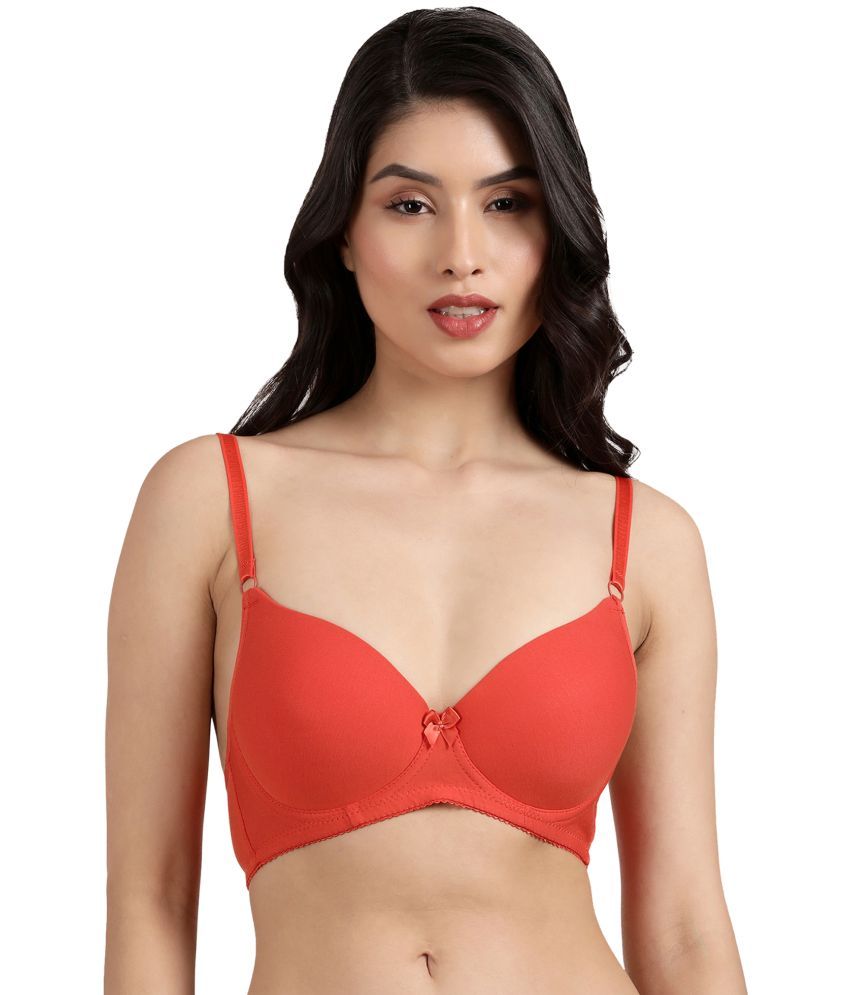     			Susie Cotton Blend Lightly Padded Women's T-Shirt Bra ( Orange )