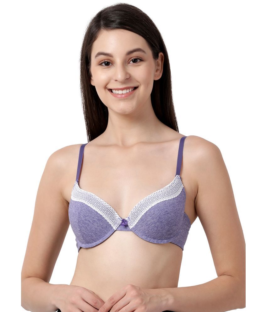     			Susie Purple Cotton Blend Lightly Padded Women's Plunge Bra ( Pack of 1 )