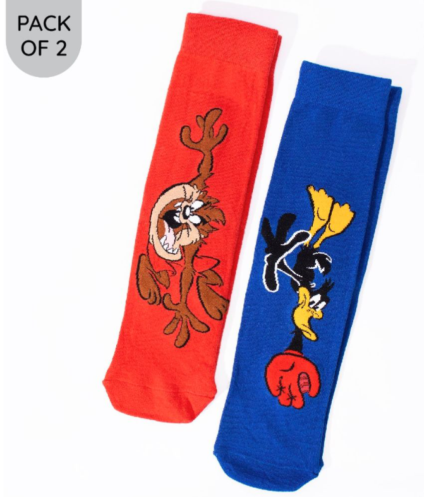     			Thela Gaadi Cotton Men's Printed Multicolor Full Length Socks ( Pack of 2 )
