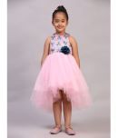 Toy Balloon Kids Net Asymmetric Dress For Girls ( Pack of 1 , Baby Pink )