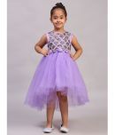 Toy Balloon Kids Net Asymmetric Dress For Girls ( Pack of 1 , Purple )