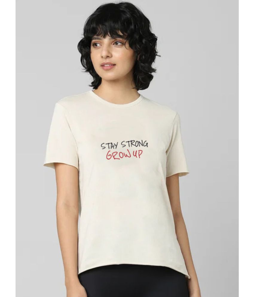     			AKTIF Beige Cotton Blend Regular Fit Women's T-Shirt ( Pack of 1 )