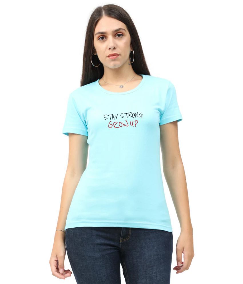    			AKTIF Light Blue Cotton Blend Regular Fit Women's T-Shirt ( Pack of 1 )