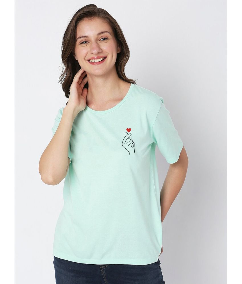     			AKTIF Mint Green Cotton Blend Regular Fit Women's T-Shirt ( Pack of 1 )