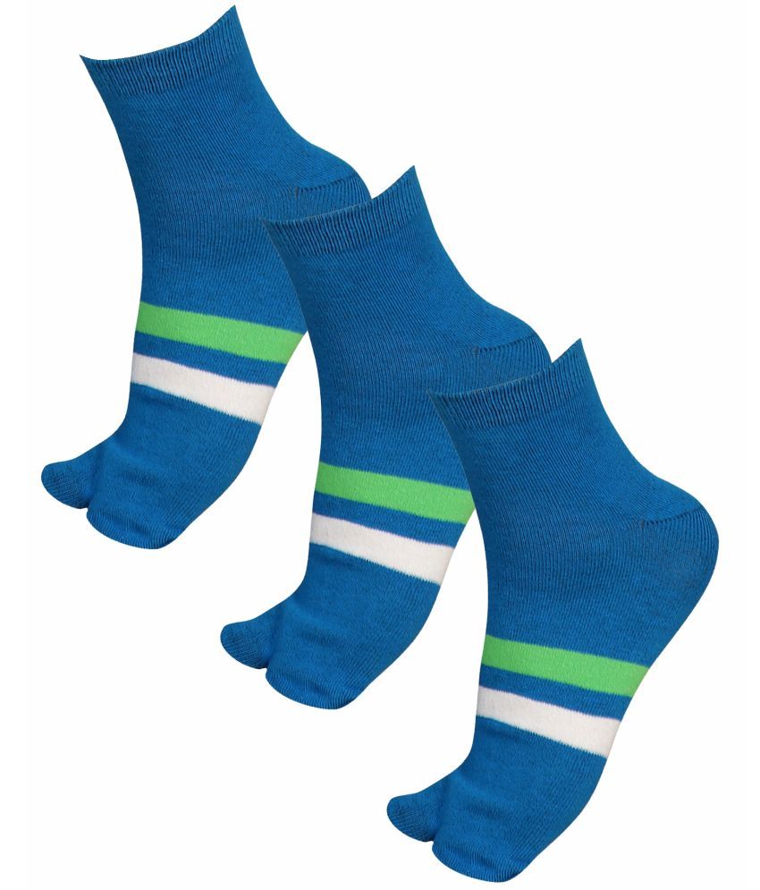     			Bodycare Blue Cotton Blend Women's Ankle Length Socks ( Pack of 3 )