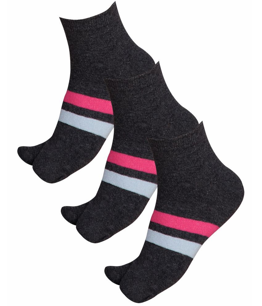     			Bodycare Gray Cotton Blend Women's Ankle Length Socks ( Pack of 3 )