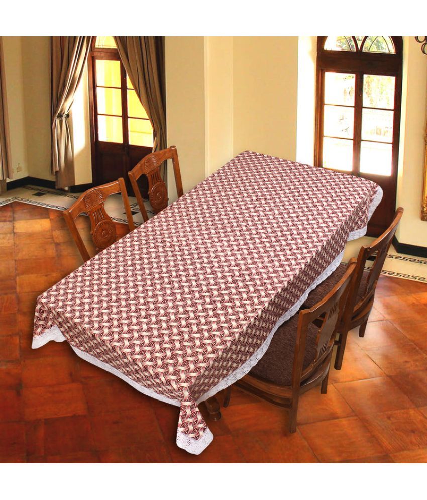     			CASA FURNISHING Printed Vinyl 6 Seater Rectangle Table Cover ( 228 x 152 ) cm Pack of 1 Maroon