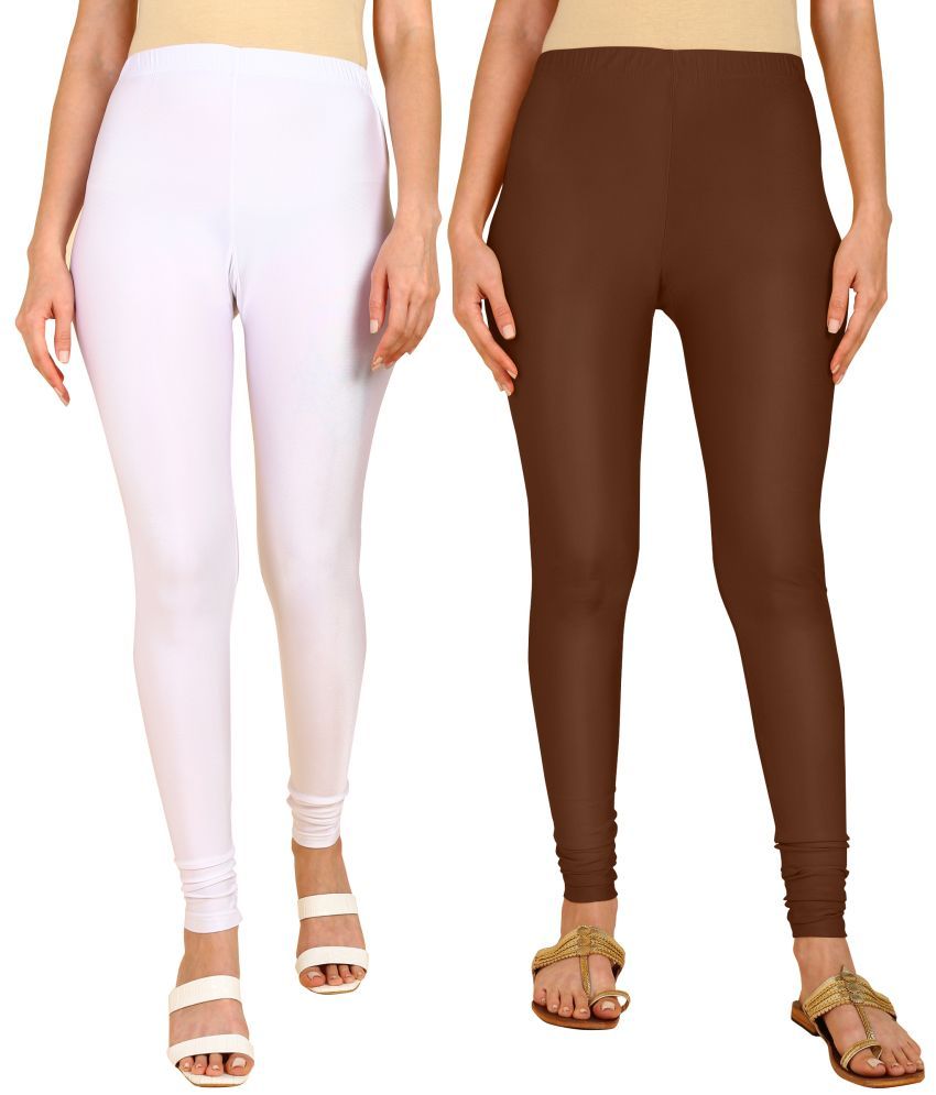     			Colorscube - Brown,White Lycra Women's Churidar ( Pack of 2 )