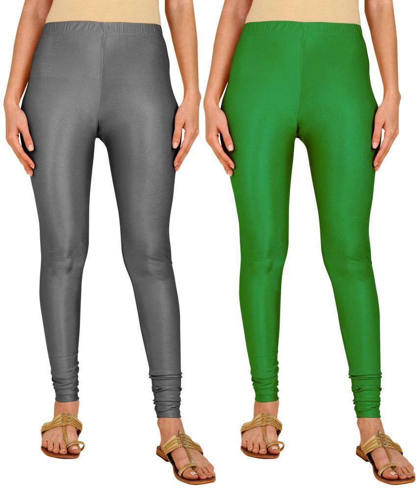     			Colorscube - Green,Grey Lycra Women's Churidar ( Pack of 2 )