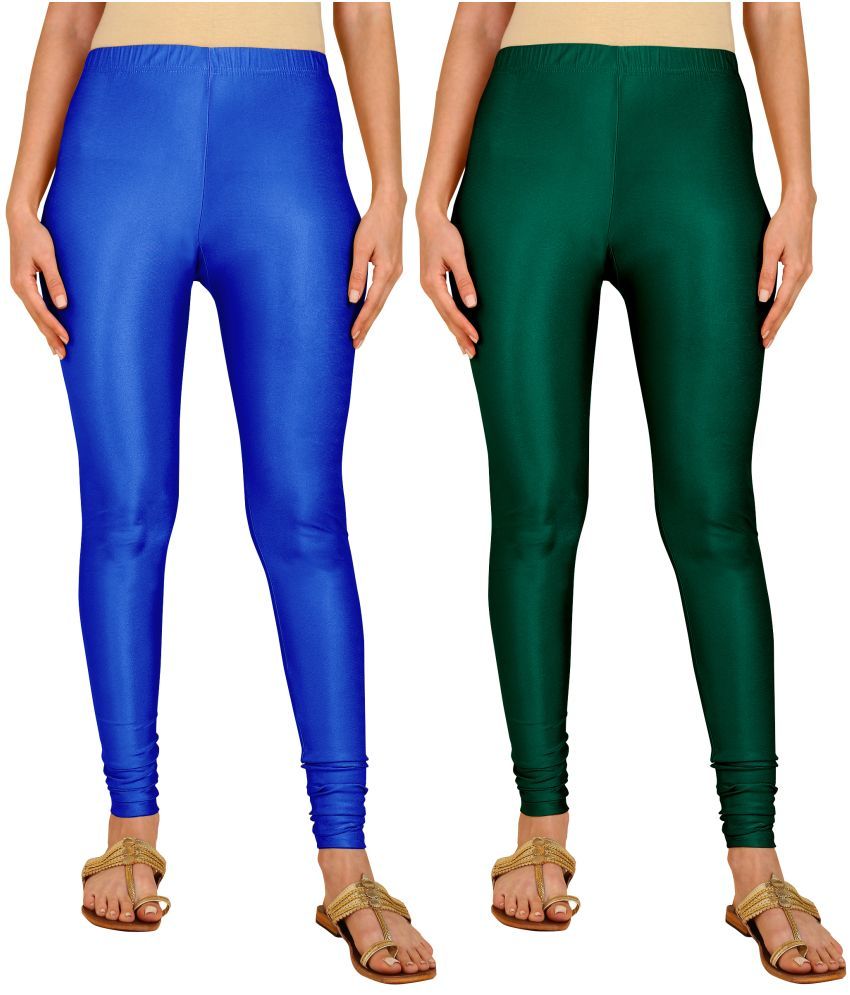     			Colorscube - Green,Indigo Lycra Women's Churidar ( Pack of 2 )