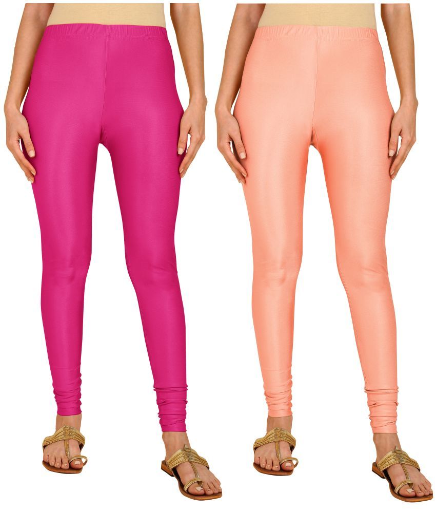     			Colorscube - Peach,Pink Lycra Women's Churidar ( Pack of 2 )