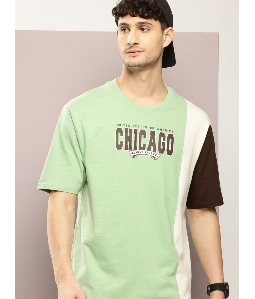     			Dillinger Cotton Oversized Fit Printed Half Sleeves Men's T-Shirt - Green ( Pack of 1 )