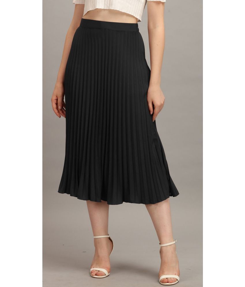     			JASH CREATION Black Polyester Women's Flared Skirt ( Pack of 1 )