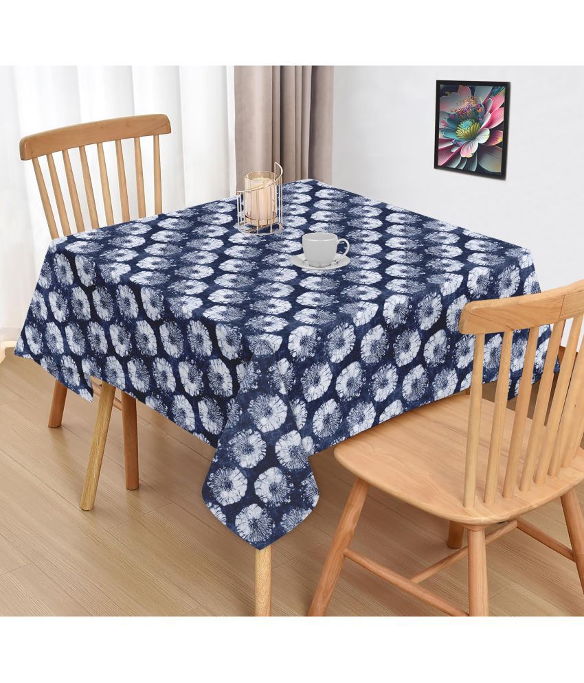     			Oasis Hometex Printed Cotton 2 Seater Square Table Cover ( 102 x 102 ) cm Pack of 1 Blue