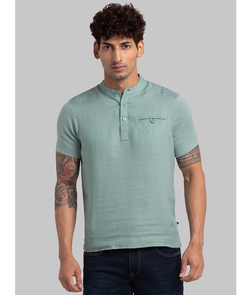     			Parx Cotton Blend Regular Fit Solid Half Sleeves Men's T-Shirt - Green ( Pack of 1 )