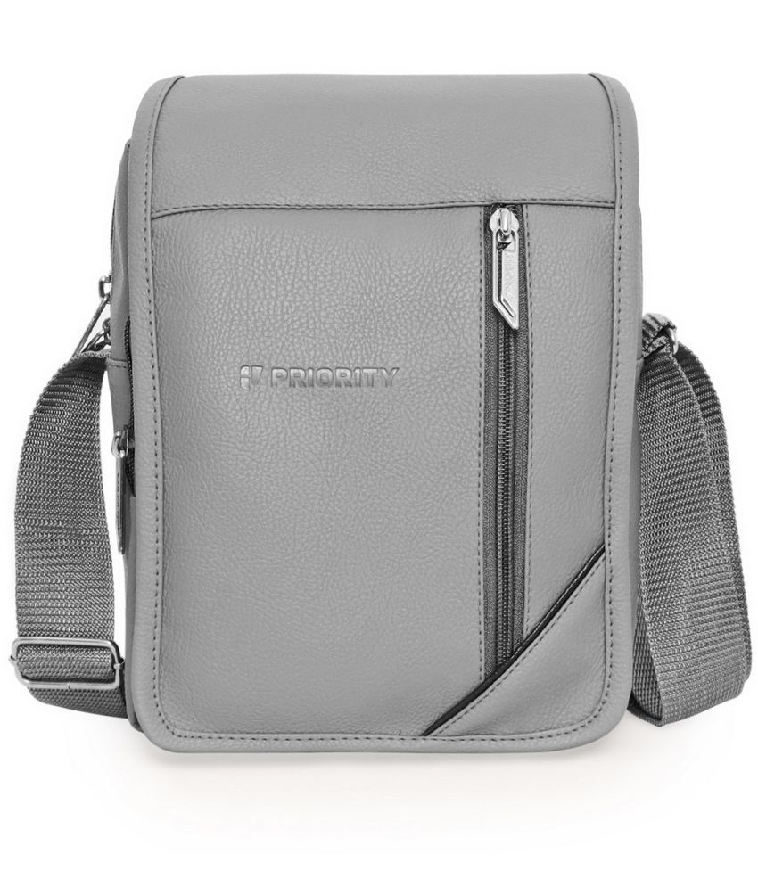     			Priority Grey Solid Messenger Bag