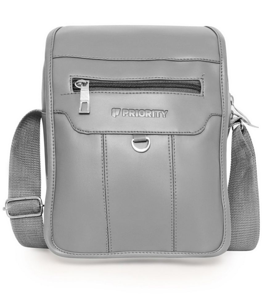     			Priority Grey Solid Messenger Bag
