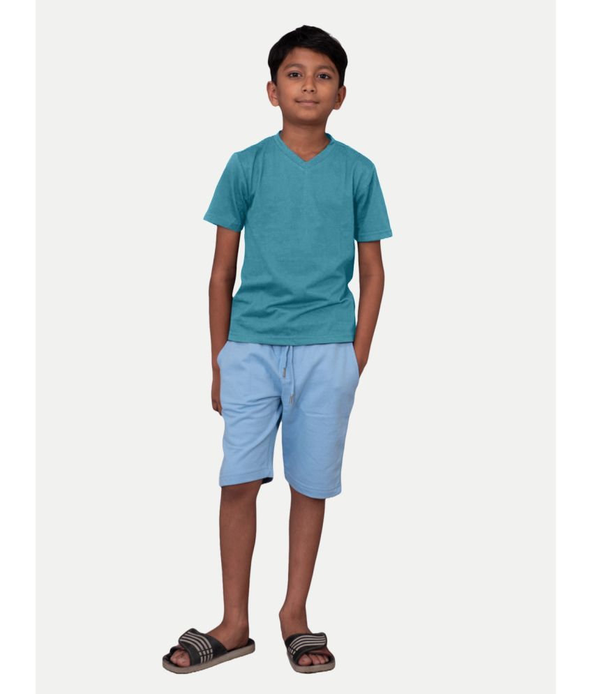     			Radprix Light Blue Cotton Blend Boy's T-Shirt ( Pack of 1 )