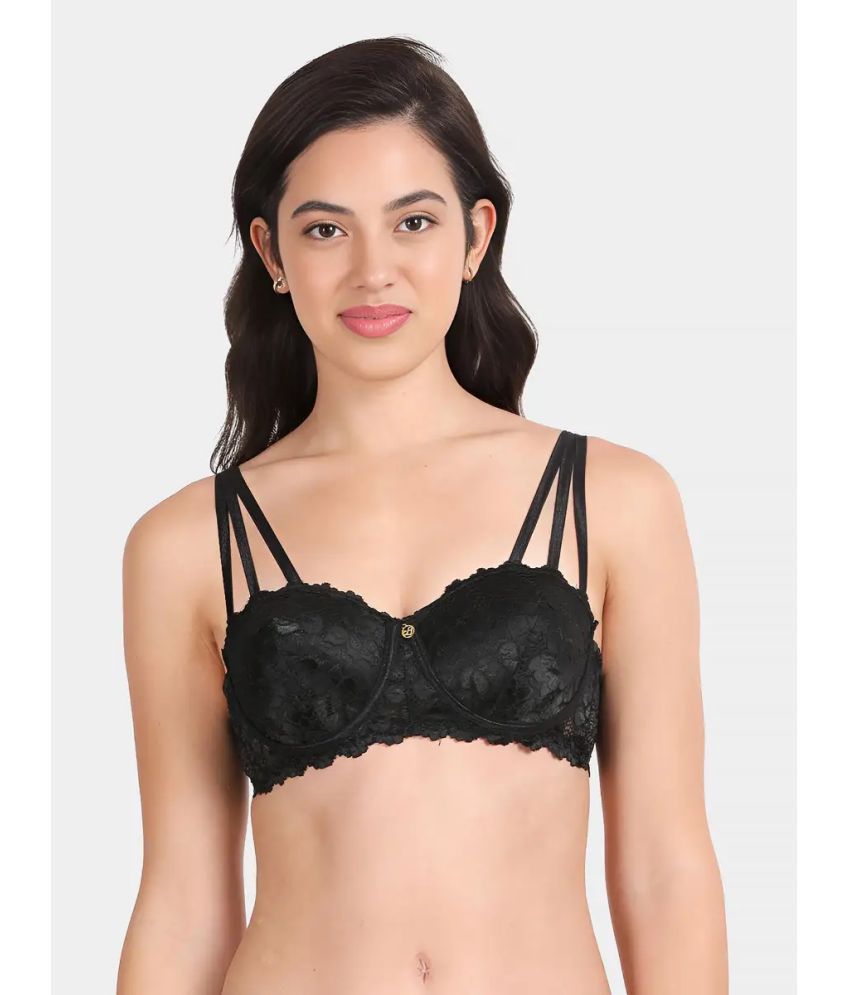     			Susie Black Lace Lightly Padded Women's Balconette Bra ( Pack of 1 )