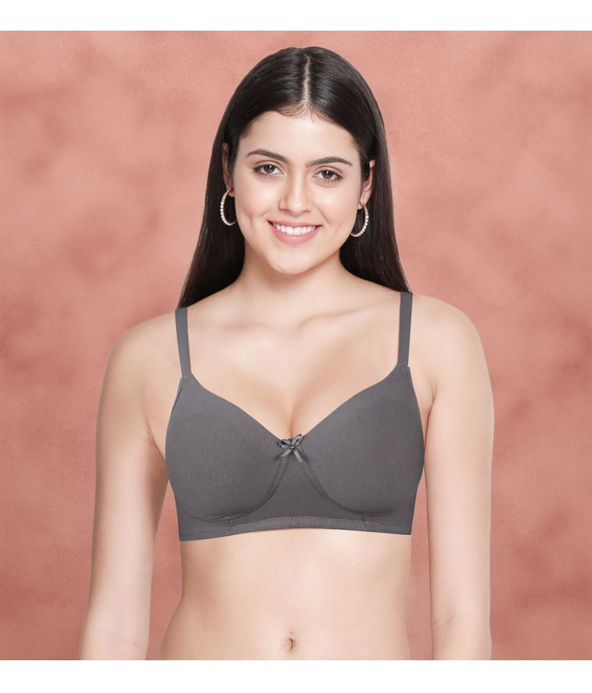     			Susie Dark Grey Cotton Lightly Padded Women's Everyday Bra ( Pack of 1 )